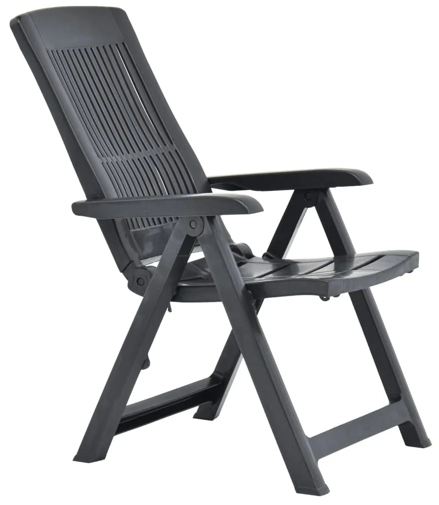 Cadeiras de jardim reclináveis 2 pcs plástico antracite