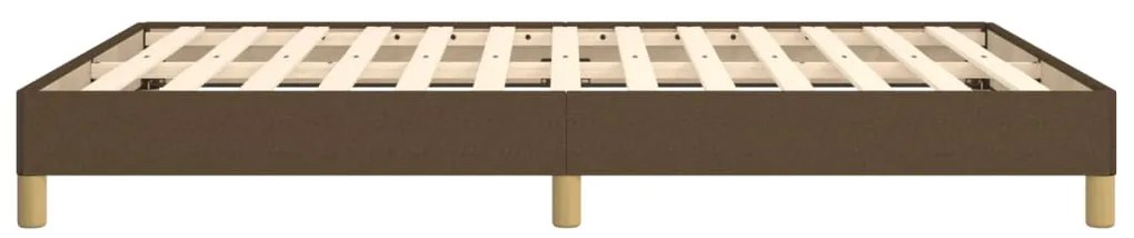 Estrutura de cama sem colchão 140x190 cm tecido castanho-escuro