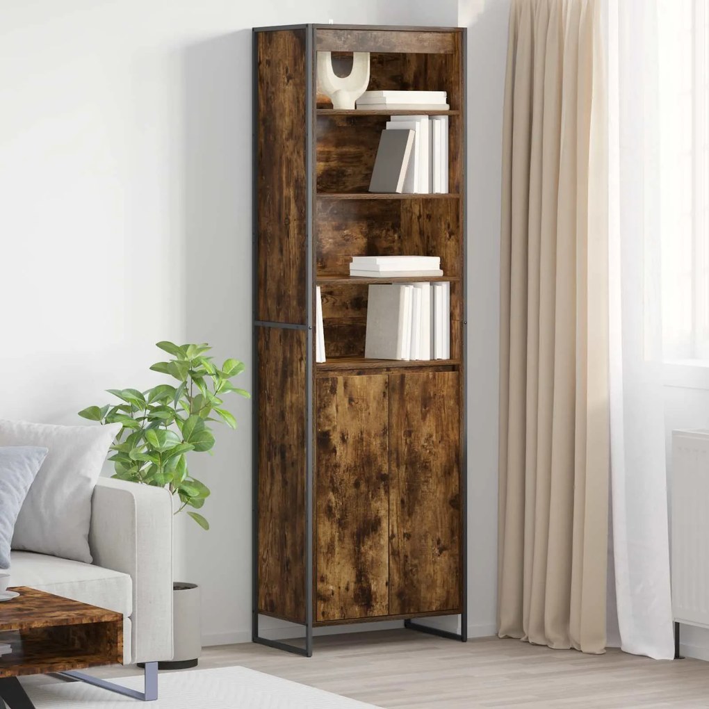 vidaXL Armários Altos 2 pcs Carvalho Fumê 60 x 36 x 300 cm