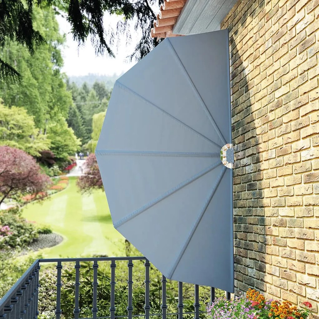 Toldo lateral dobrável para terraço 160 cm cinzento