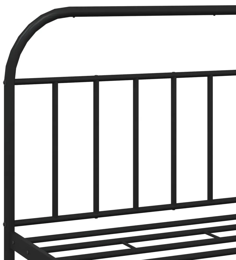 Estrutura de cama com cabeceira 160x200 cm metal preto