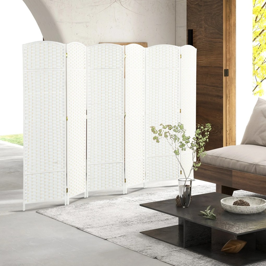 Biombo de 6 Painéis Separador de Ambientes Dobrável 240x170 cm Biombo