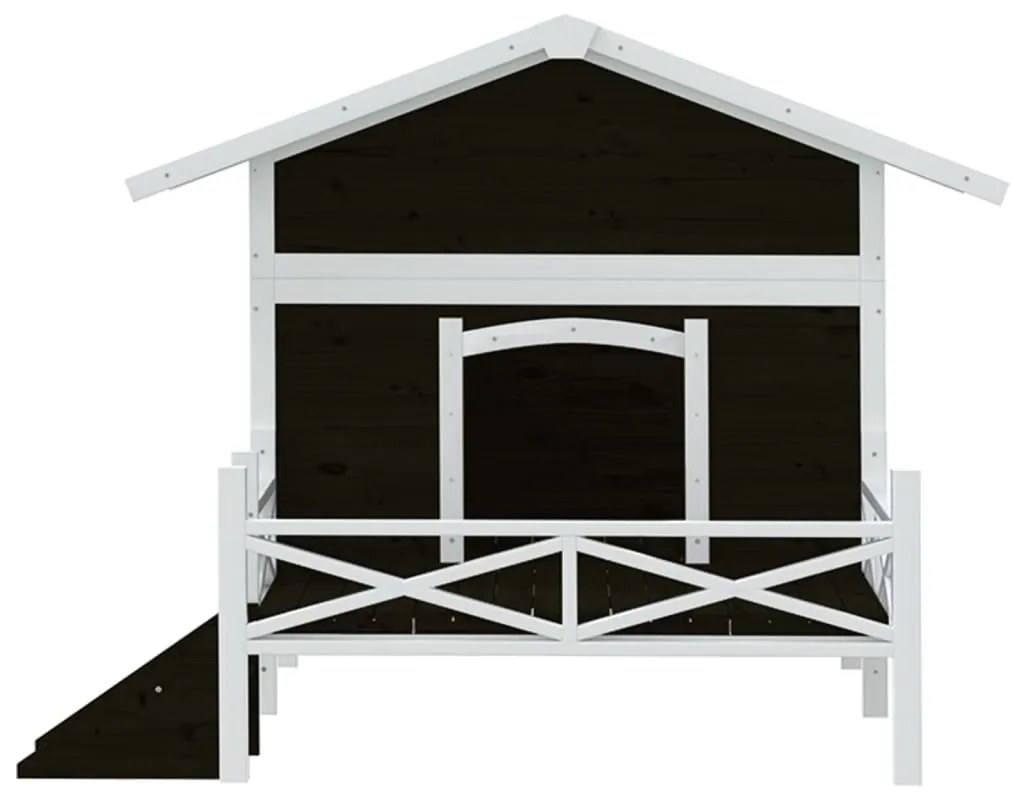 Casota para cães 159x120x88,5 cm pinho maciço cinzento