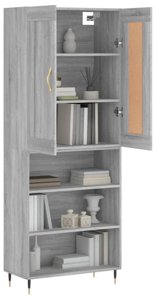 Armário alto 69,5x34x180 cm derivados de madeira sonoma cinza