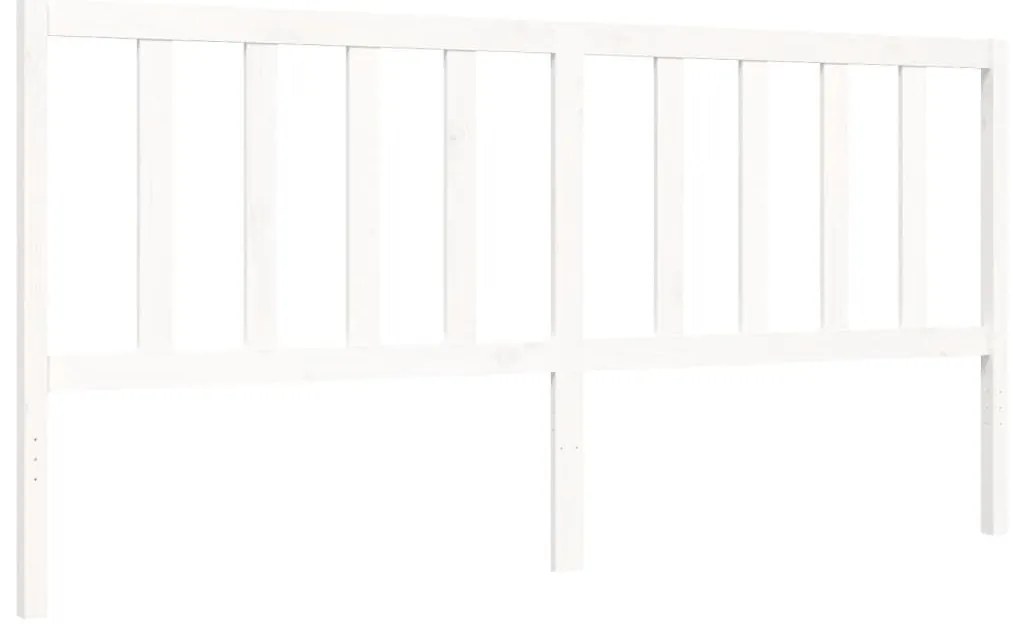 Cama sem colchão 200x200 cm madeira de pinho maciça branco