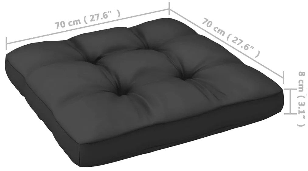 9pcs conjunto lounge de jardim c/ almofadões pinho maciço cinza