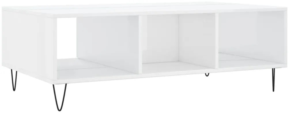 Mesa de centro 104x60x35 cm derivados madeira branco brilhante