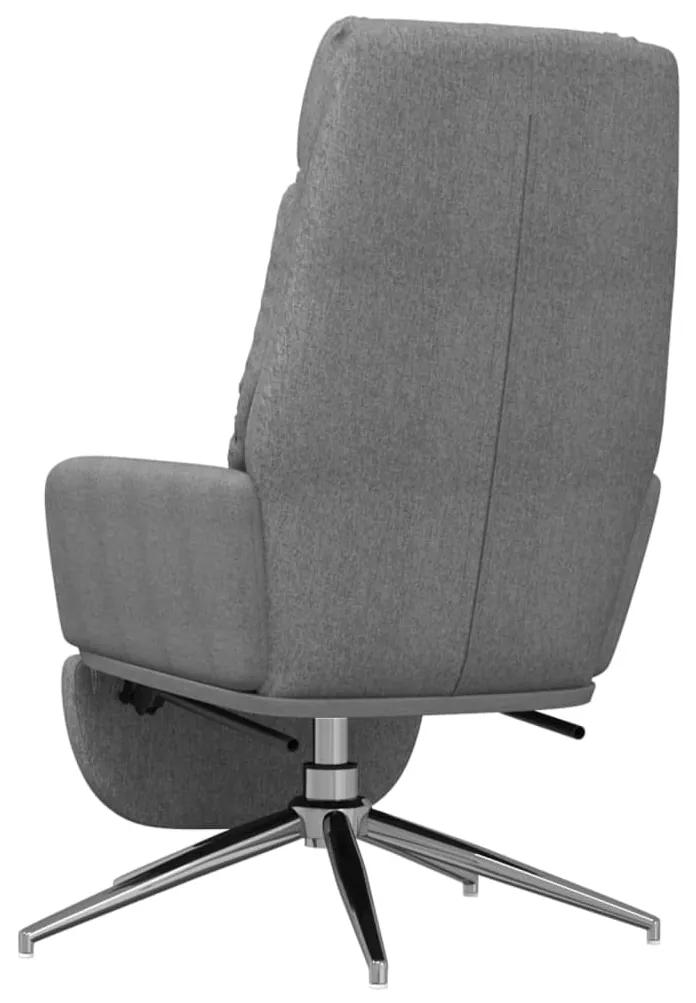 Cadeira de descanso c/ apoio de pés tecido cinzento-claro