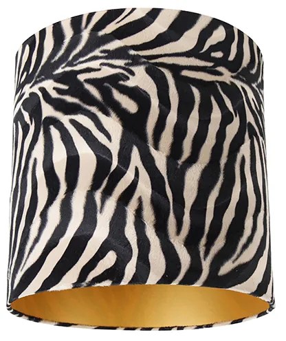 Abajur de veludo com design de zebra 40/40/40 interior dourado Clássico / Antigo