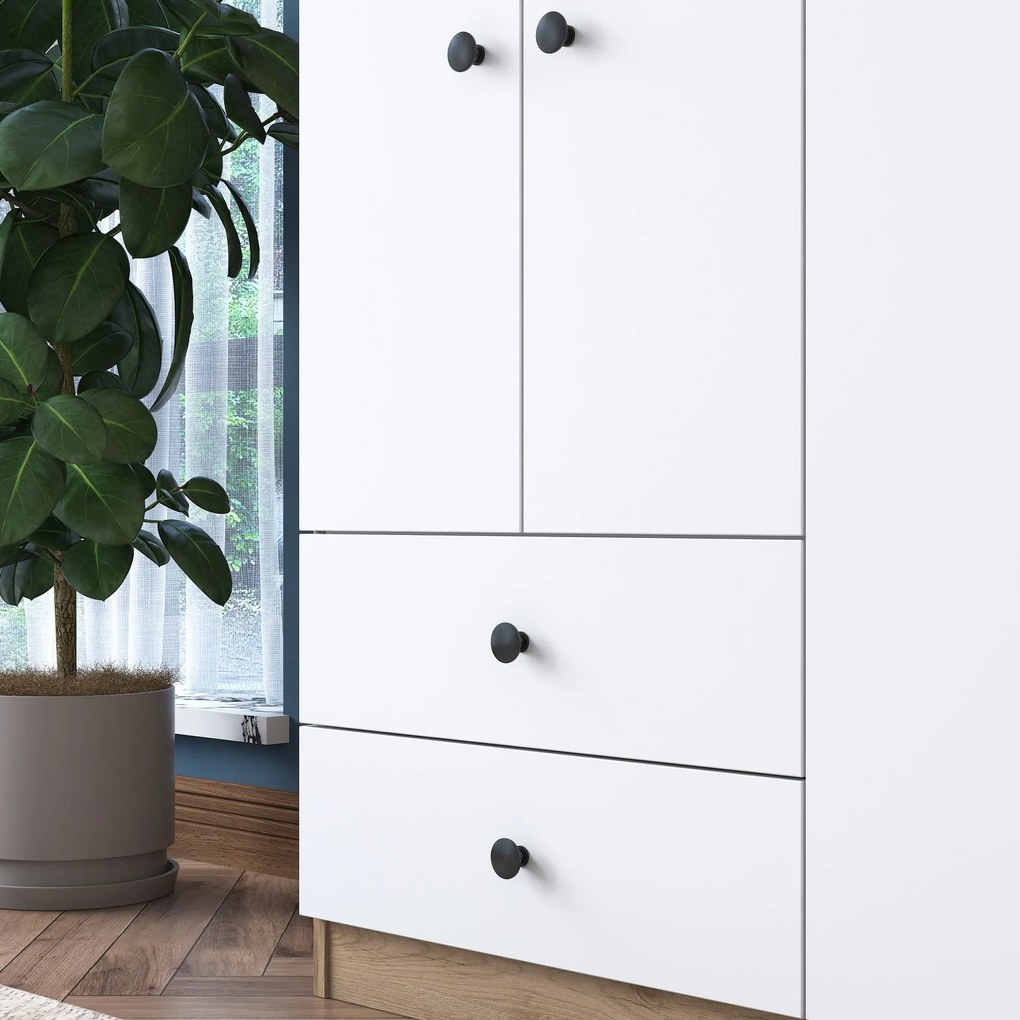 Guardarropa BA108 – Nogueira e Branco – 120x170x42,5 cm