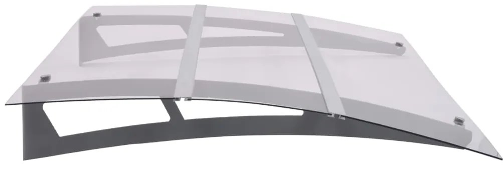 Toldo para porta 120x90cm policarbonato prateado e transparente