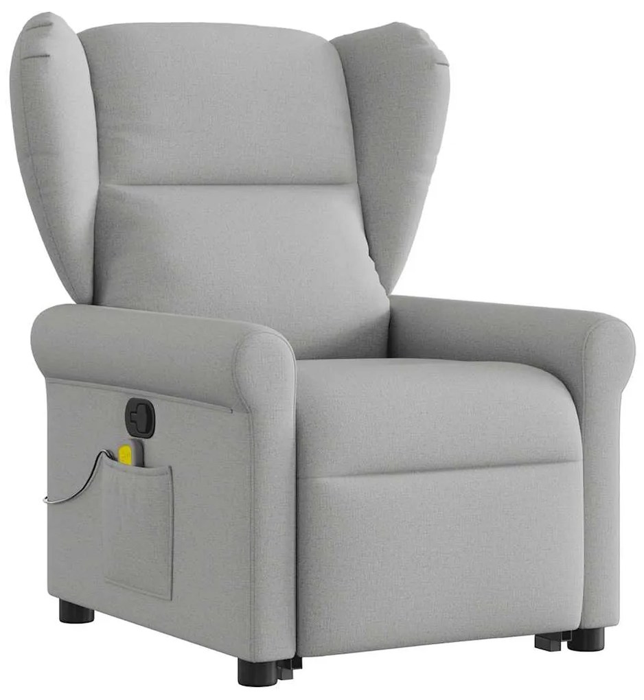 Poltrona elevatória de massagens tecido cinzento-nublado