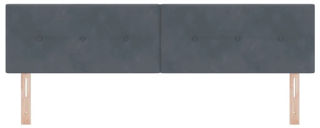 Cabeceira LED Estofada Cinza Escura 180 cm Veludo