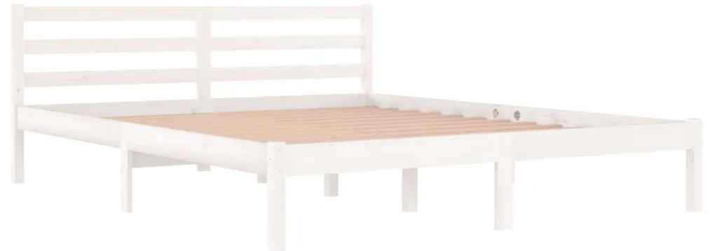Estrutura de cama 160x200 cm pinho maciço branco