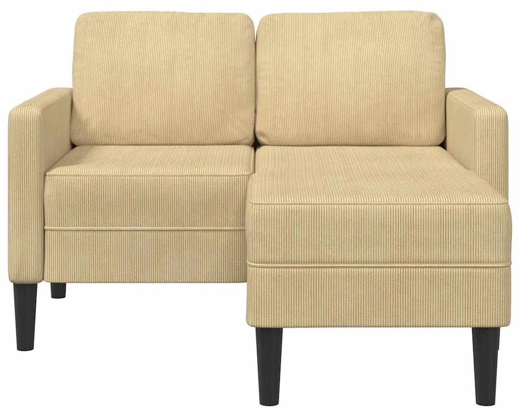 Sofá 2 lugares com Chaise em L 125cm linho verde cinzento
