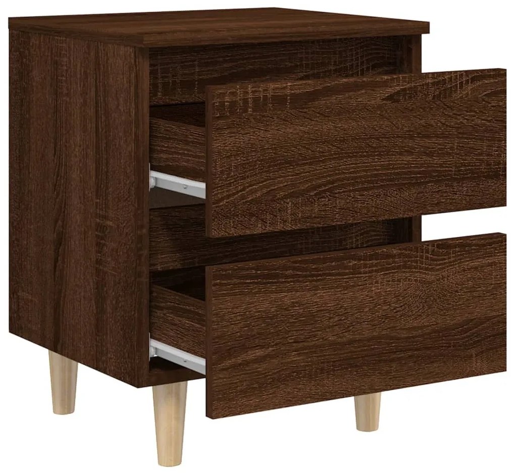 Conjunto de 2 Mesinhas de Cabeceira Bacco - Nogueira - Design Moderno