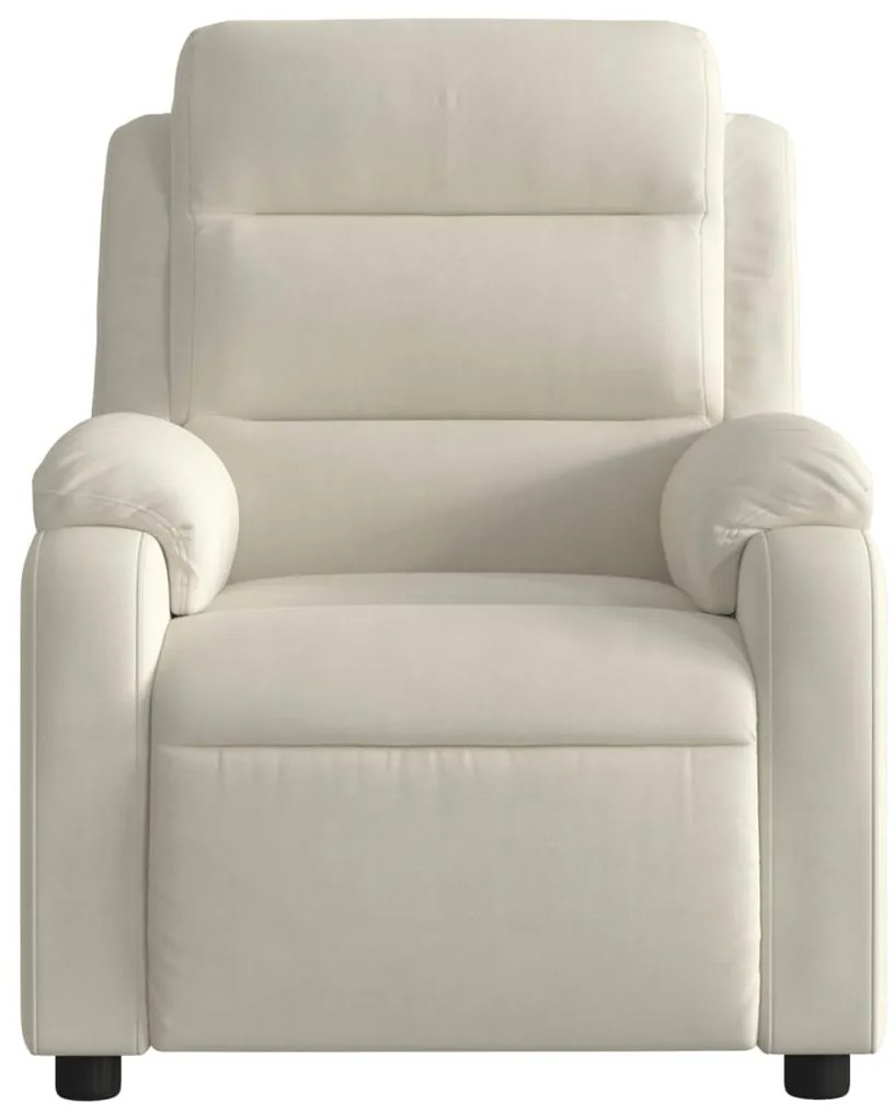 Poltrona de massagens reclinável elétrica veludo cor creme
