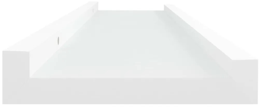 Unidade de prateleiras com rebordo 2 pcs 40x9x3 cm MDF branco