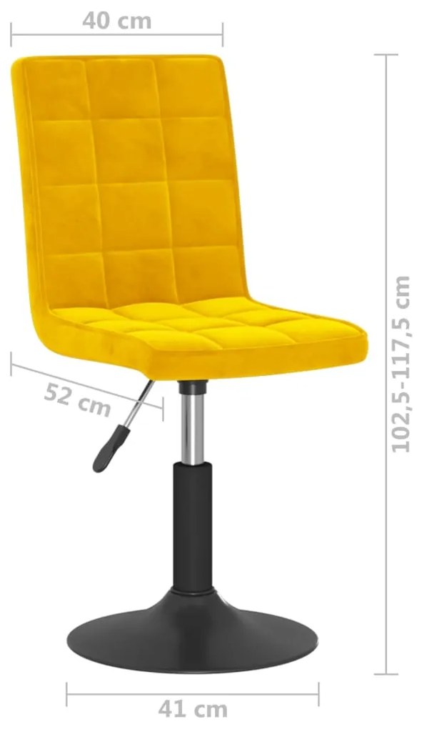 Cadeiras de jantar giratórias 2 pcs veludo amarelo mostarda