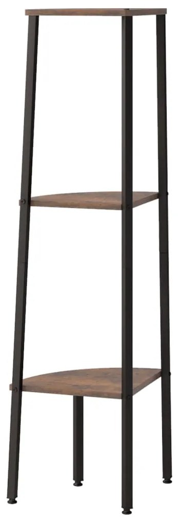 Estante canto 3 prat. 45,5x31,5x120 cm castanho-escuro/preto