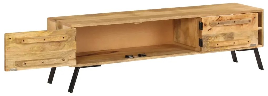 Móvel de TV em madeira de mangueira maciça 140x30x40 cm