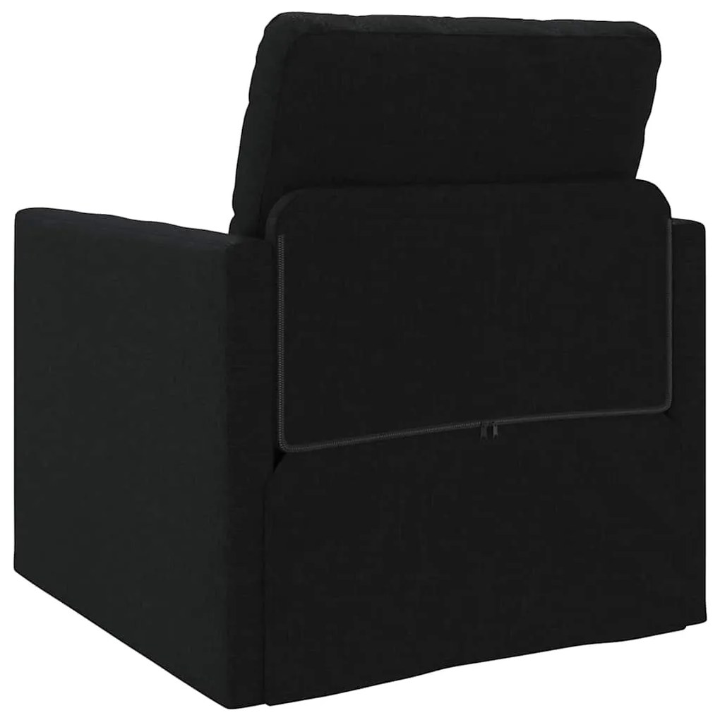 Sofá Cama 2-em-1 Preto 74x77x81 cm Tecido