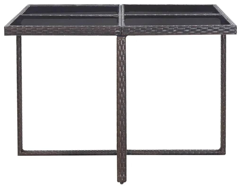 9 pcs conjunto jantar exterior c/ almofadões vime PE castanho