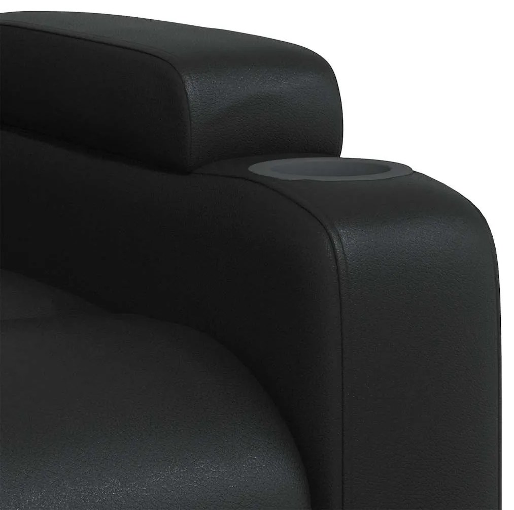 Poltrona de massagens reclinável couro artificial preto