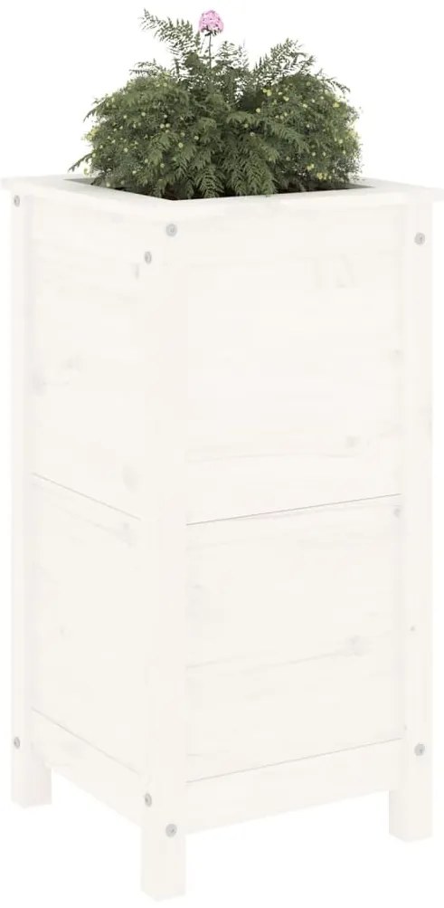 Vaso/floreira de jardim 40x40x78 cm pinho maciço branco