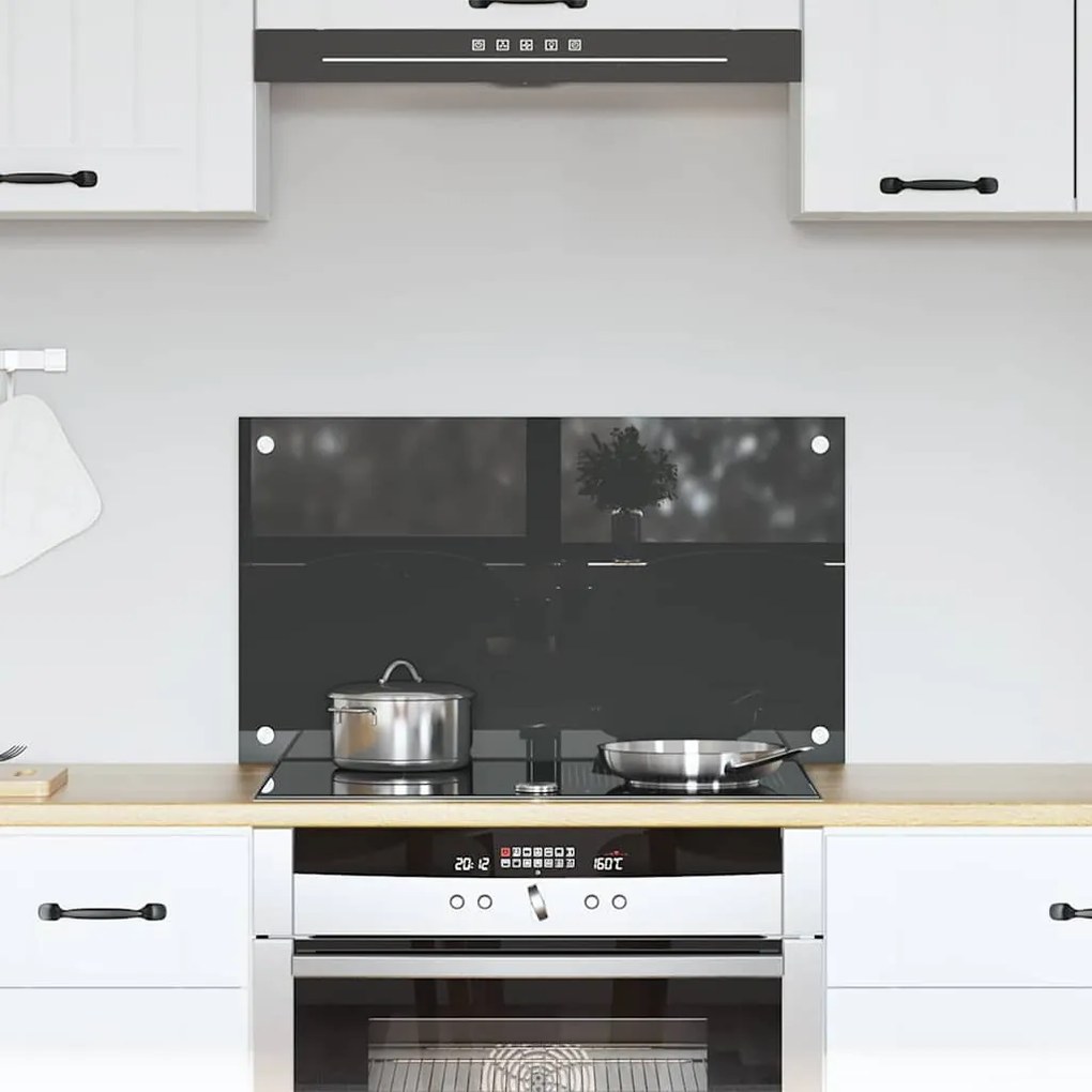 Protetor de parede de cozinha vidaXL Cinza Escuro 70x40x0,6 cm em vidr