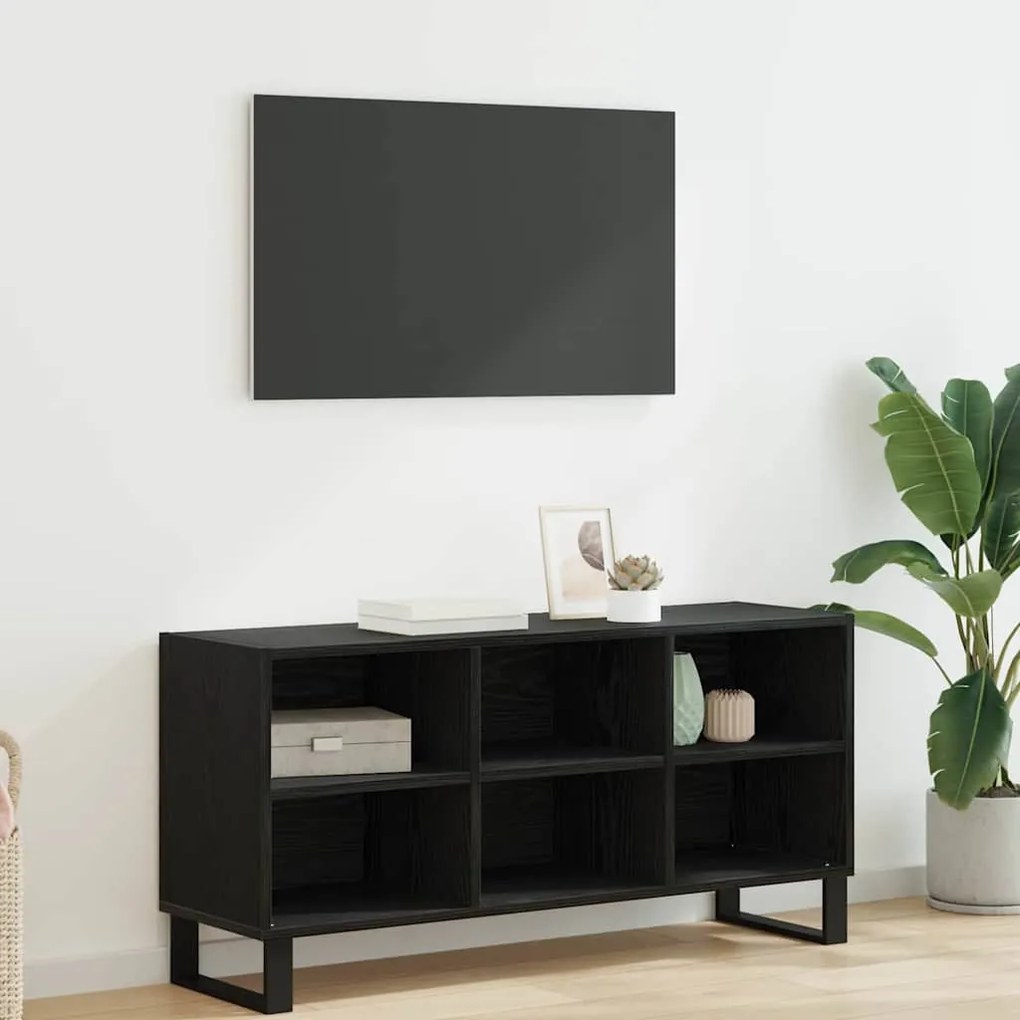 vidaXL Gabinete para TV Carvalho Preto 103,5 x 30 x 50 cm