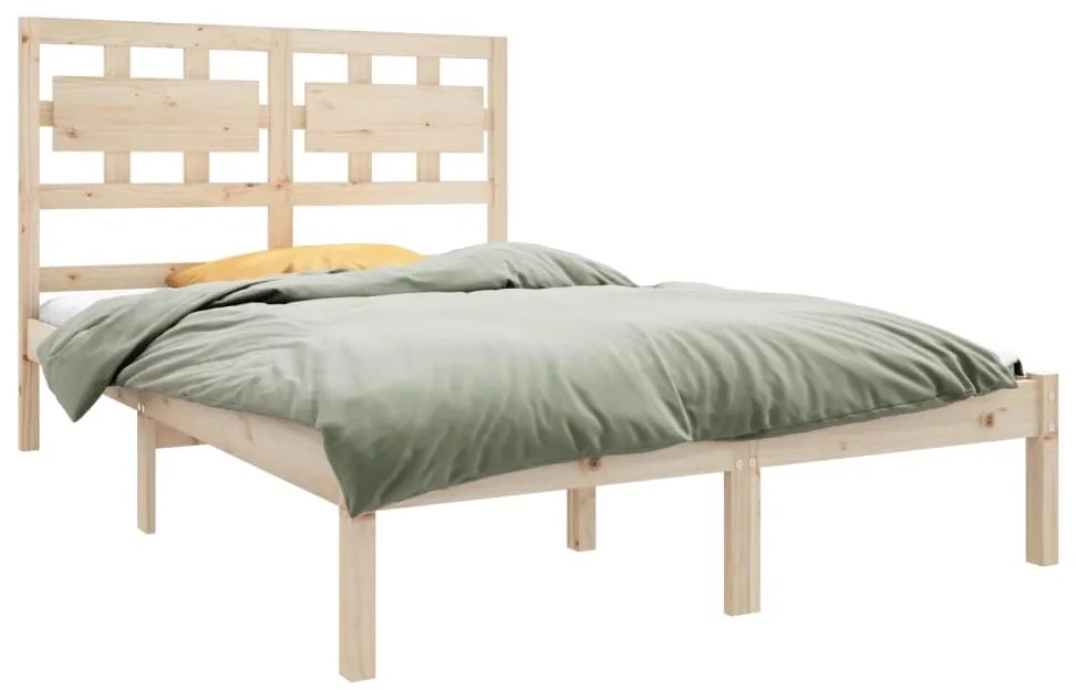 Estrutura de cama casal 135x190 cm madeira maciça