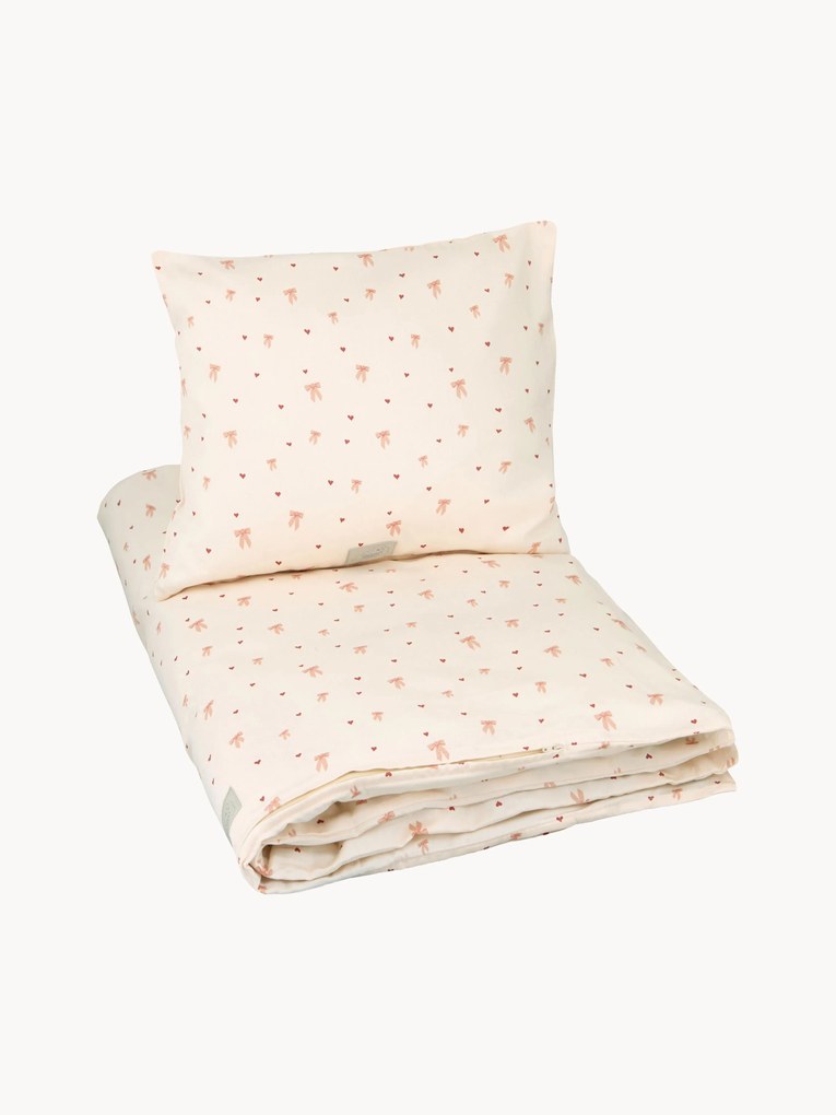 Roupa de cama para crianças em cetim de algodão Bows
