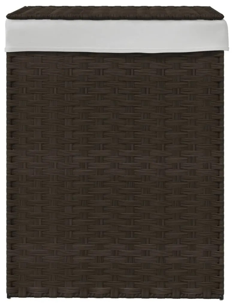 Cesto p/ roupa suja c/ tampa 46x33x60cm vime PE castanho-escuro