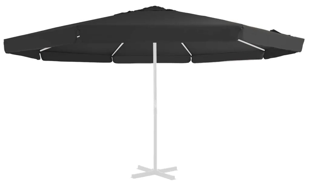 Tecido de substituição p/ guarda-sol exterior 500 cm preto