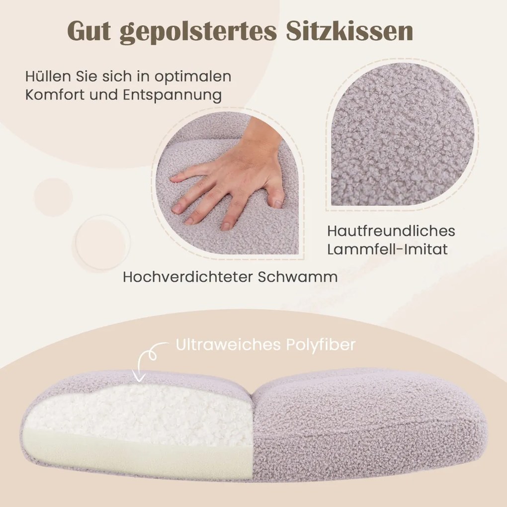 Cadeira giratória de pernas cruzadas com 5 rodas, altura ajustável, cadeira de escritório em casa rosa