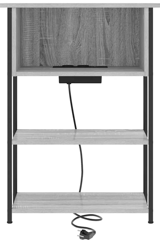 Armário de Cabeceira Sonoma cinzento 55 x 31 x 76 cm