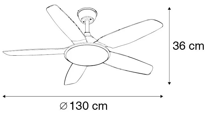 LED Ventilador de teto moderno preto com controle remoto incl. Moderno