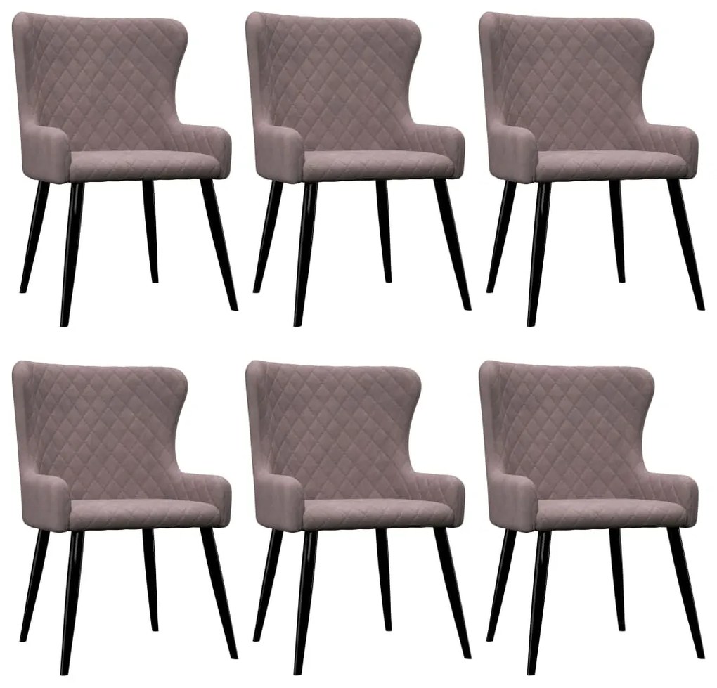 vidaXL Cadeiras de jantar 6 pcs veludo rosa