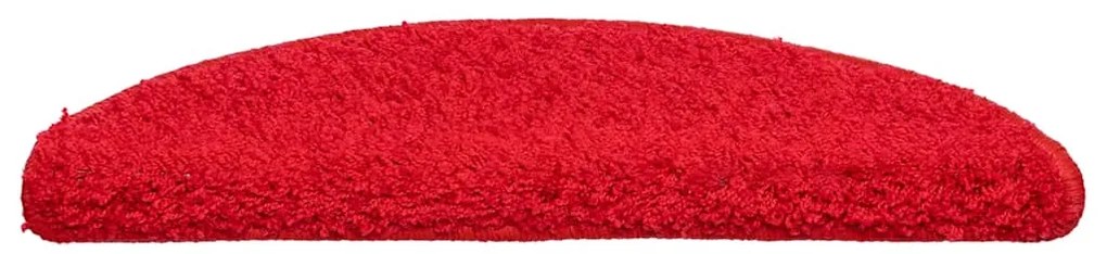 Tapetes de escada 30 pcs 56x17x3 cm vermelho