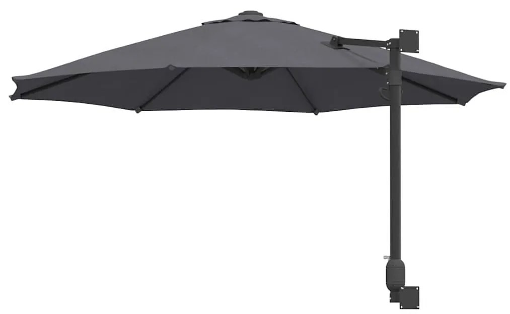 Parasol de Jardim Montado na Parede Antracite 250 cm