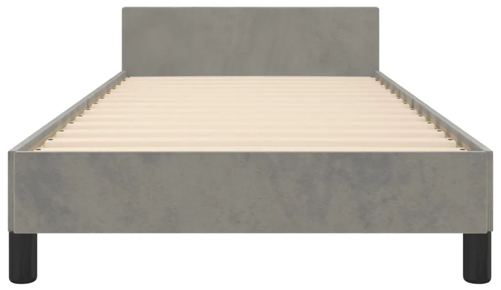 Estrutura de cama sem colchão 80x200 cm veludo cinzento-claro