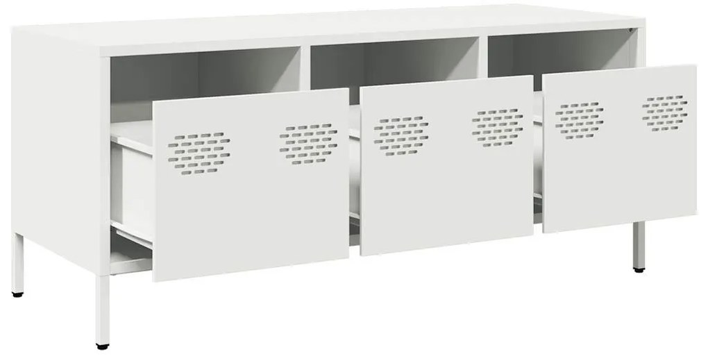 Móvel de TV 101,5x39x43,5 cm aço laminado a frio branco