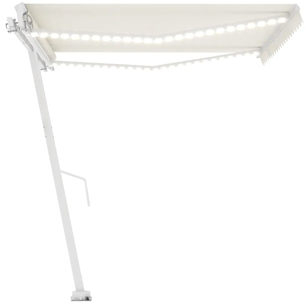 Toldo retrátil manual com LED 400x300 cm cor creme