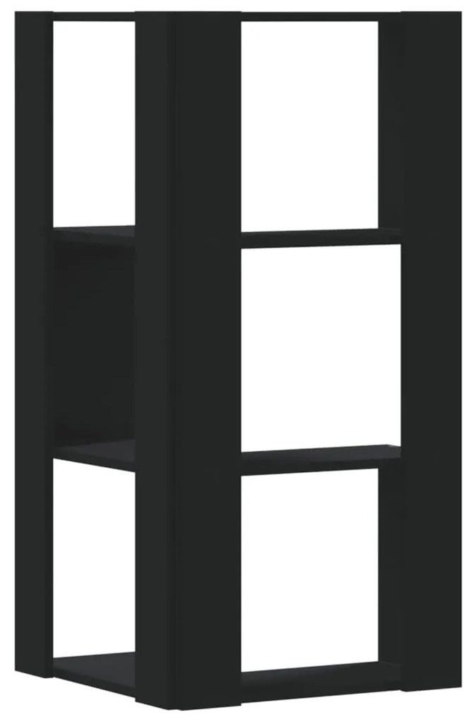 Estante canto 3 prateleiras 50x50x102 cm deriv. madeira preto