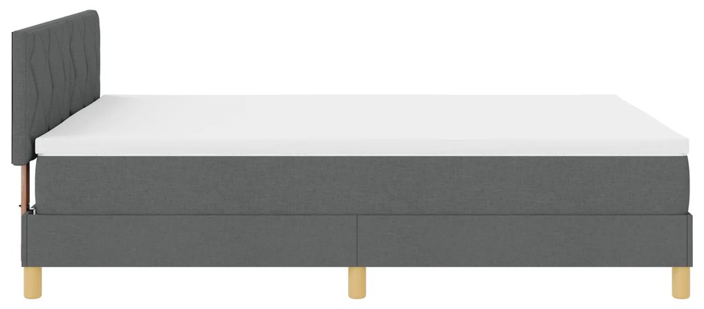 Cama Box Spring com Colchão Cinza Escuro 140x200 cm Tecido