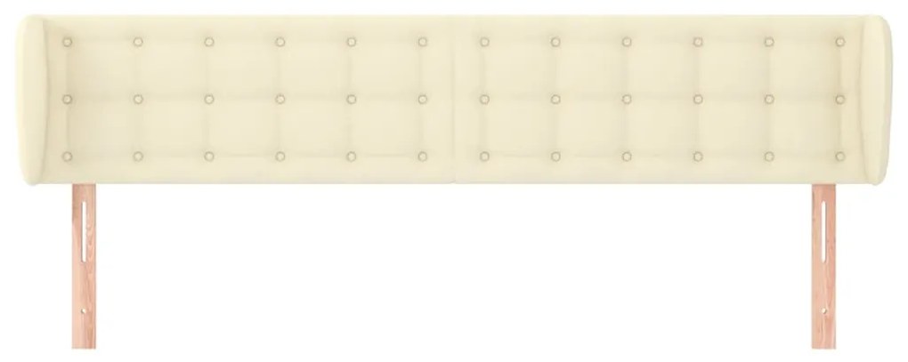Cabeceira de cama c/ abas couro artificial 183x23x78/88cm creme