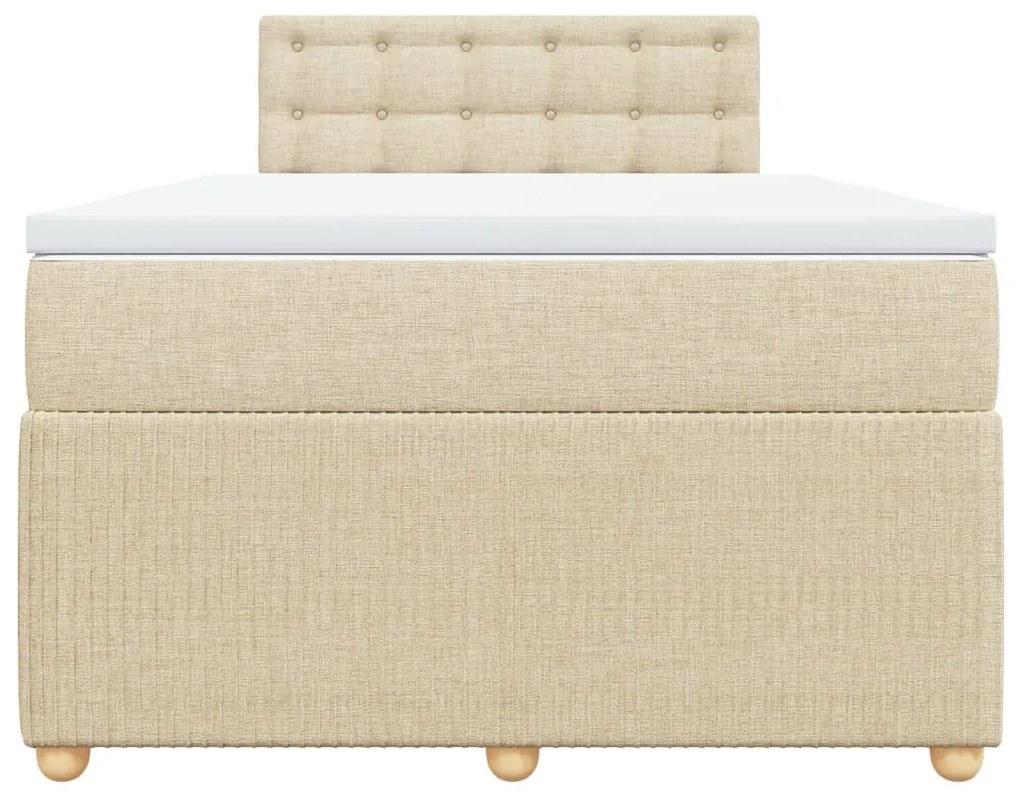 Cama boxspring com colchão 120x190 cm tecido cor creme