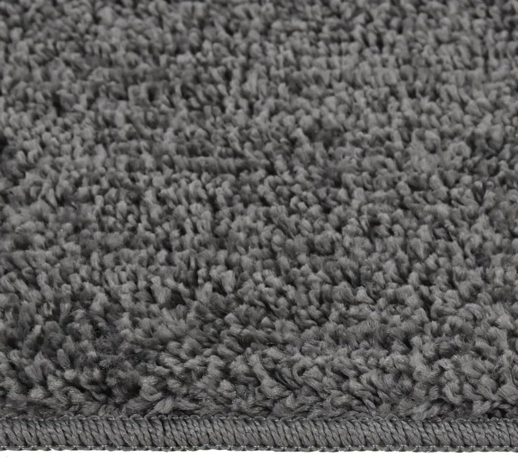 Tapete shaggy 120x170 cm antiderrapante cinzento-escuro