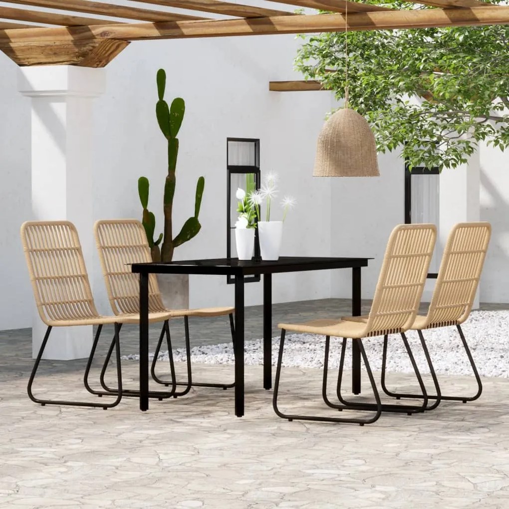 vidaXL 5 pcs conjunto de jantar para jardim cor de carvalho